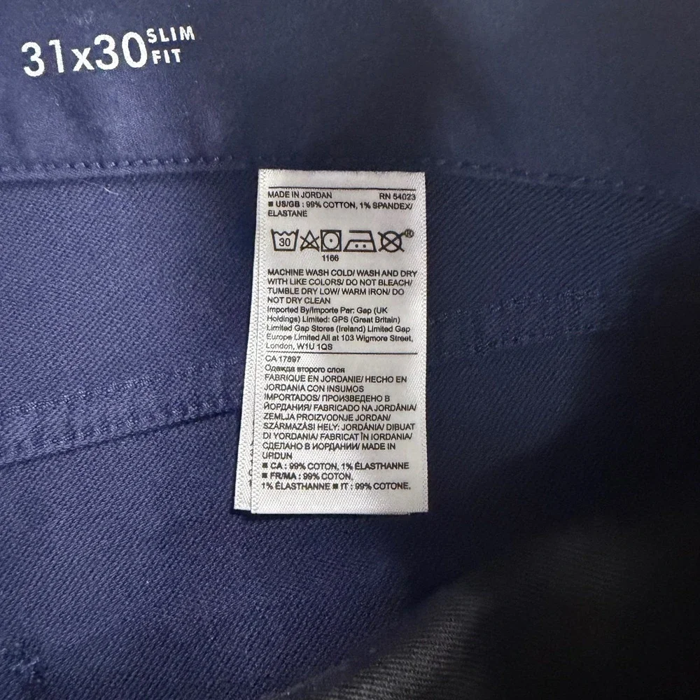 Banana Republic Traveler Pants Mens 31x30 Slim Fit Mid Rise Navy Blue Chinos
